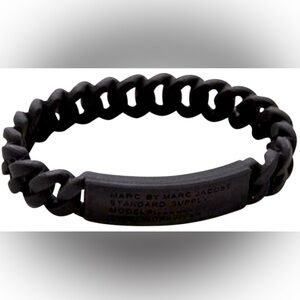 Marc By Marc Jacobs Black Silicone Stretchy Braided Bracelet